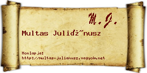 Multas Juliánusz névjegykártya
